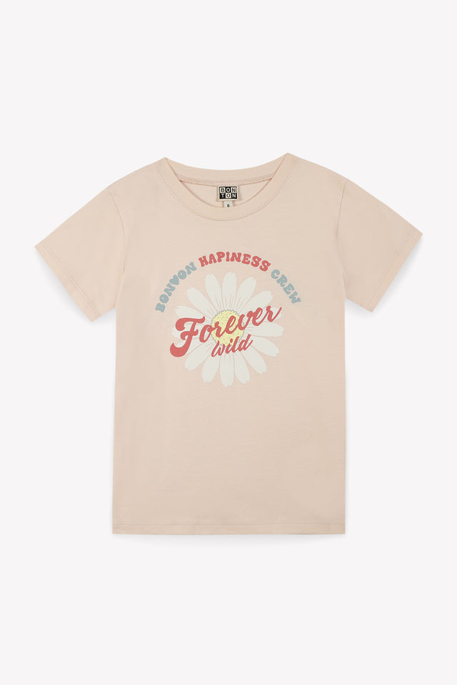 Tee-shirt - Tubo rose coton imprimé forever - Image principale