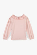 T-shirt - Juna rose clair col volanté