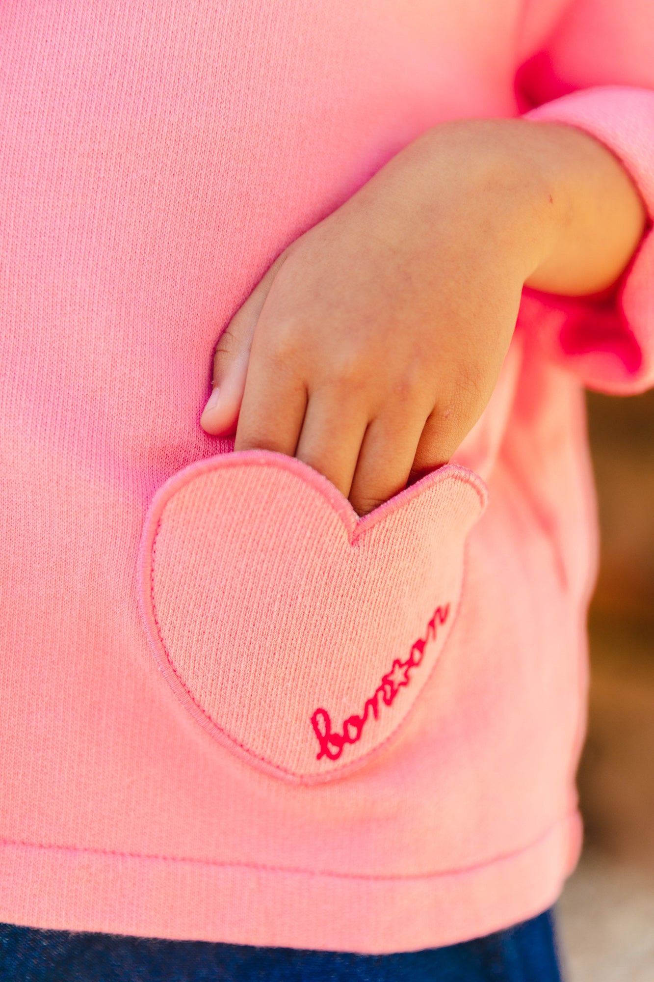 Cardigan - Soeur rose molleton de coton organique