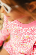 Sweatshirt - smile Pink Fleece cotton Print heart