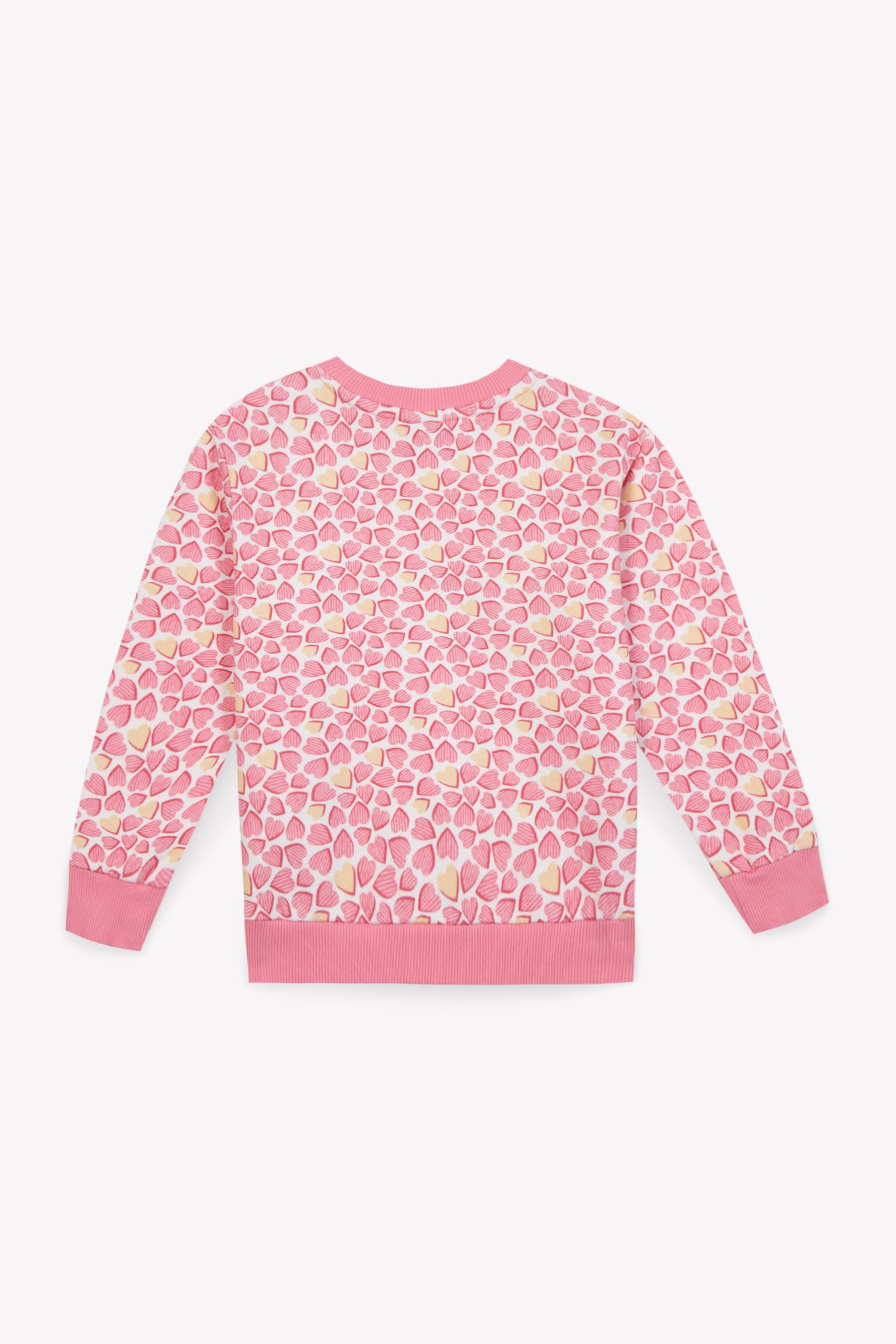 Sweatshirt - smile Pink Fleece cotton Print heart