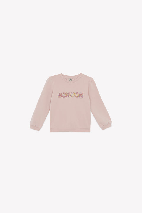 Sweat - Smack rose clair bonton liberty - Image principale
