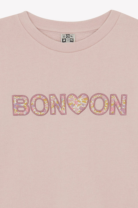 Sweat - Smack rose clair bonton liberty - Image principale