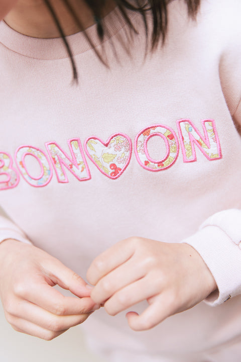 Sweat - Smack rose clair bonton liberty - Image principale