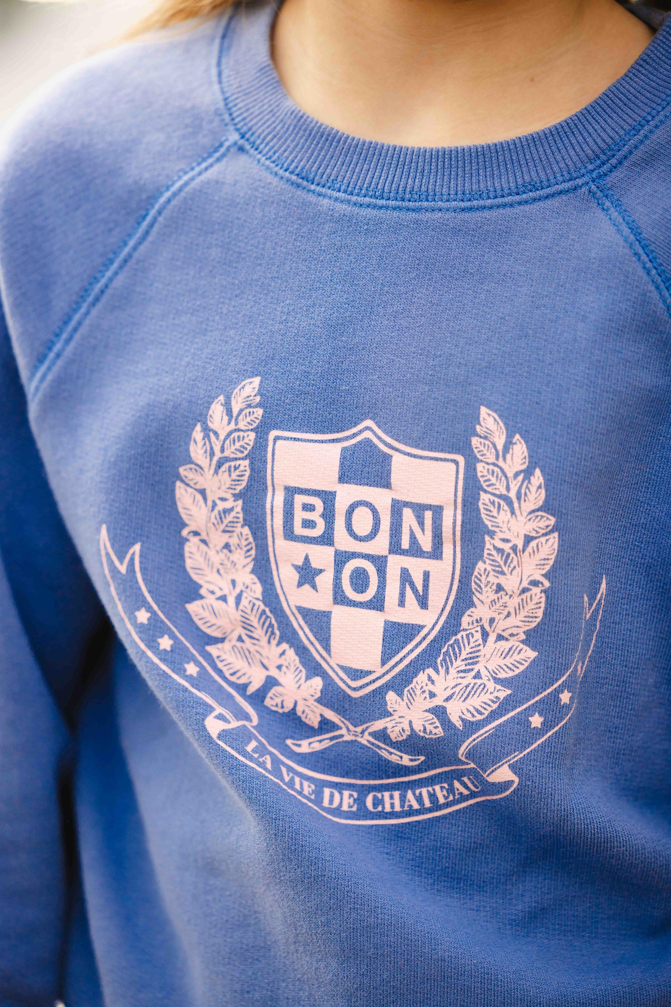 Sweat - Star bleu molleton coton organique