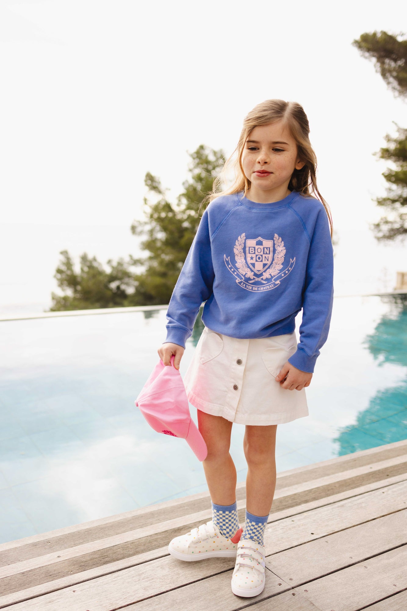 Sweat - Star bleu molleton coton organique