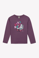 T-shirt - Taxo violet imprimé "Let's roll'