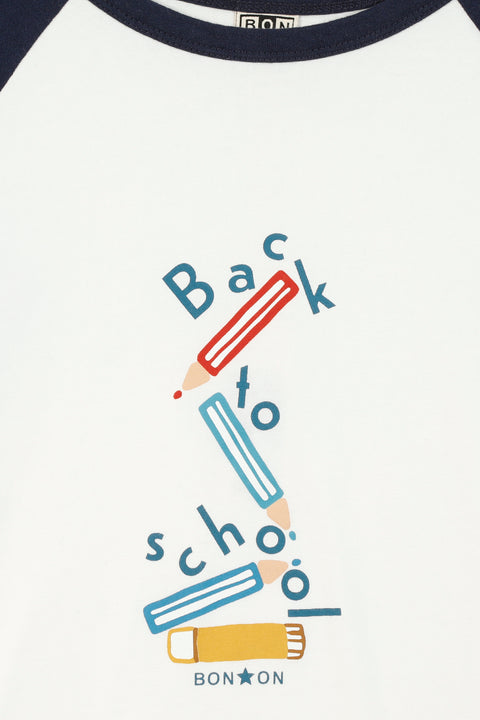 T-shirt - Tipi "Back to school" écru - Image principale