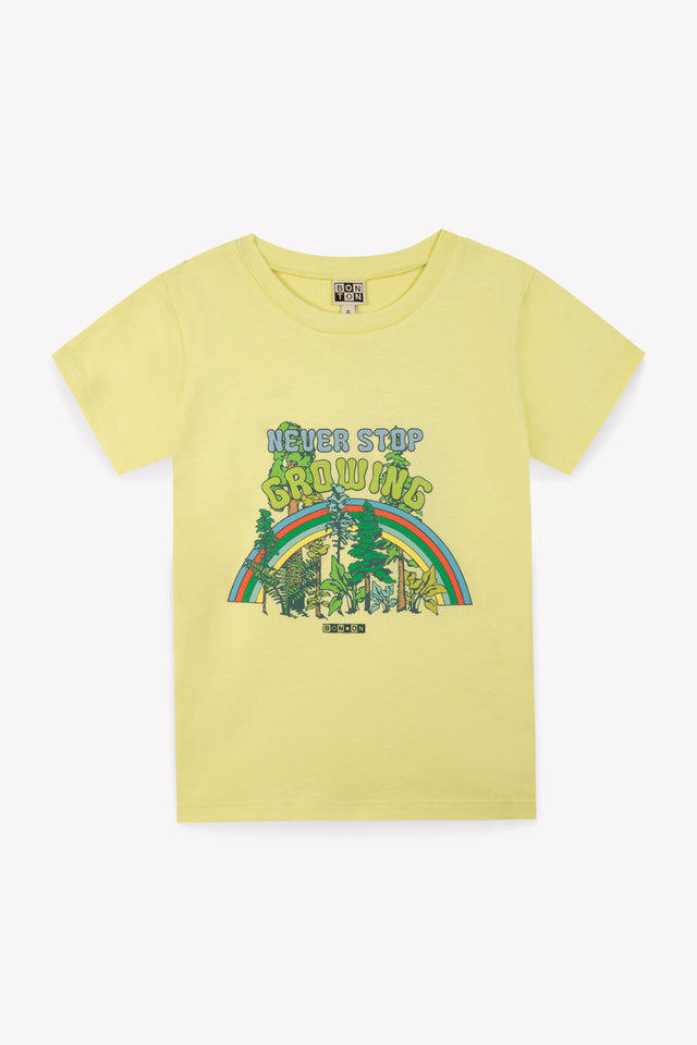 Tee-shirt - Tubog jaune coton GOTS imprimé forest KR - Image principale