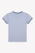 Tee-shirt - Tubog bleu coton GOTS imprimé soleil KR