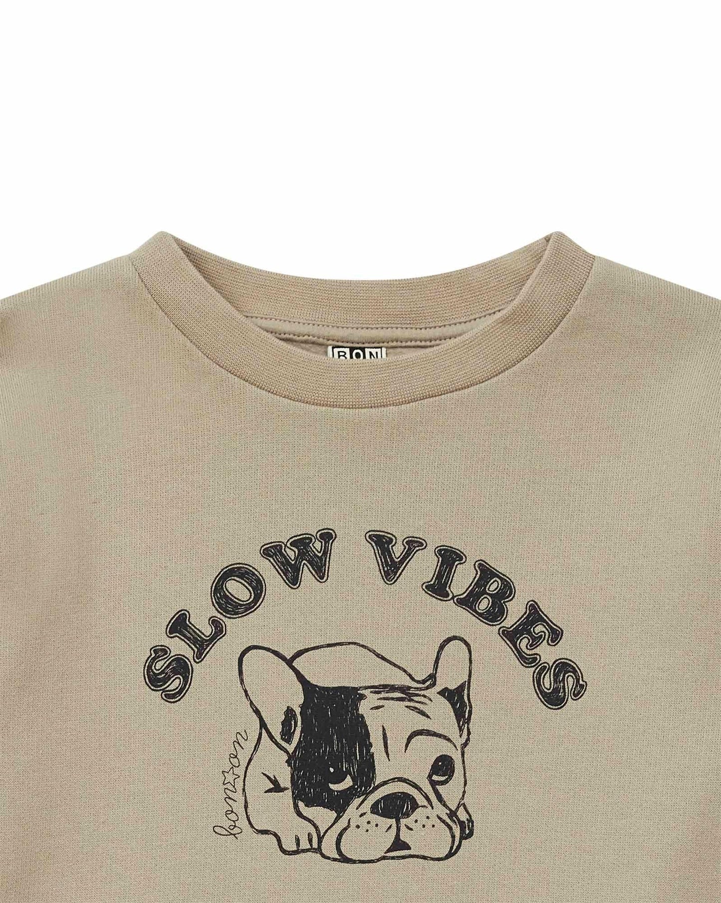 Sweat - slow vibes gris en coton biologique