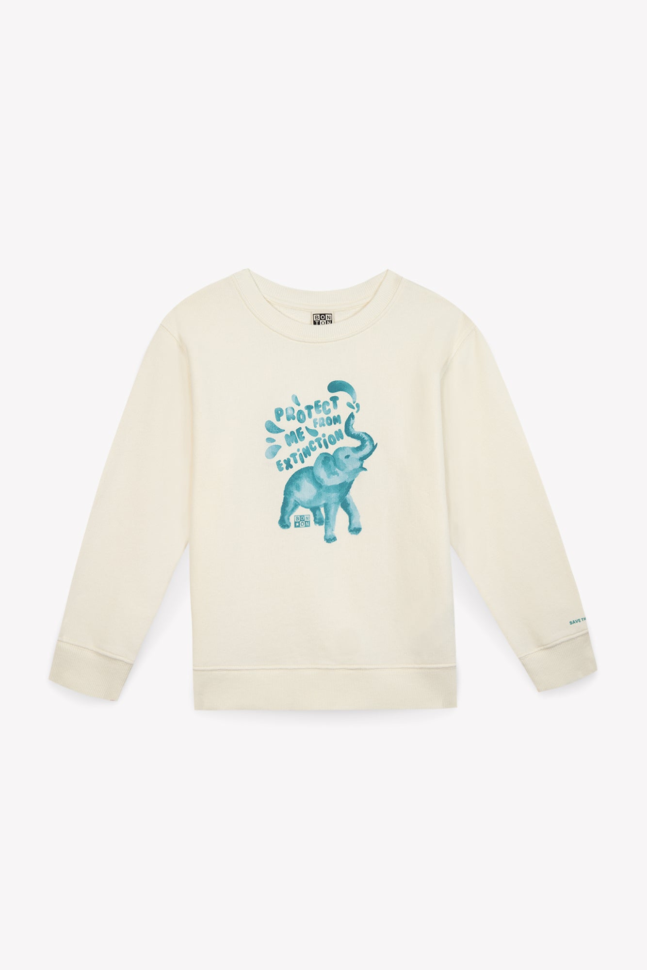 Sweatshirt - Smile ecru Fleece cotton Print elephant