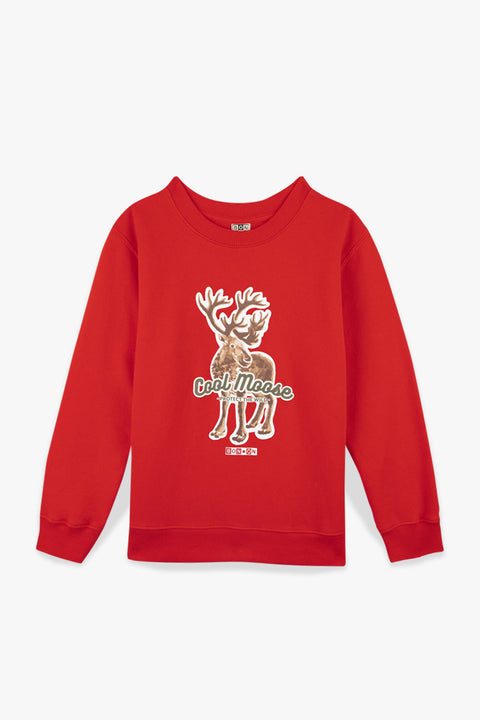 Sweat - Smile rouge illustration "Cool moose" - Image principale