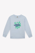 Sweatshirt - smile Blue Fleece cotton Print octopus