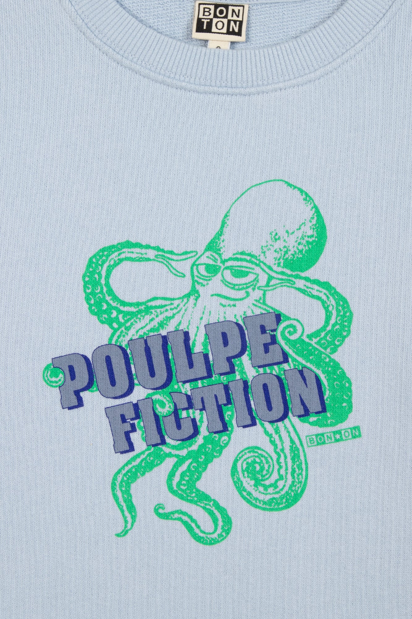 Sweatshirt - smile Blue Fleece cotton Print octopus