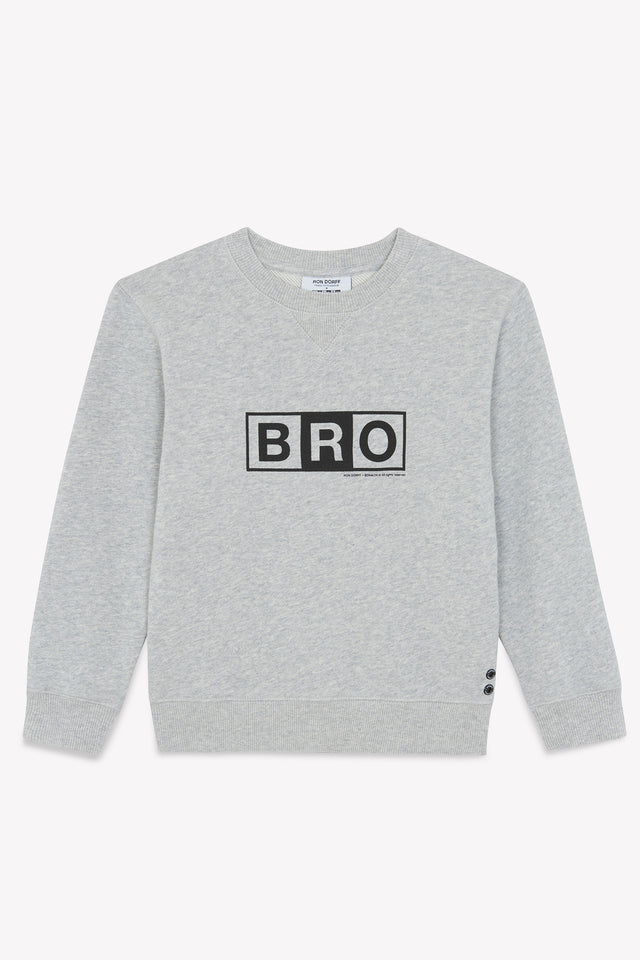Sweatshirt - Smile Bro Grey Bonton cotton + Ron Dorff - Image principale