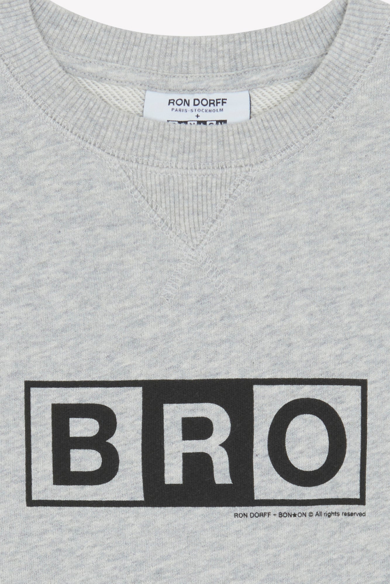 Sweatshirt - Smile Bro Grey Bonton cotton + Ron Dorff