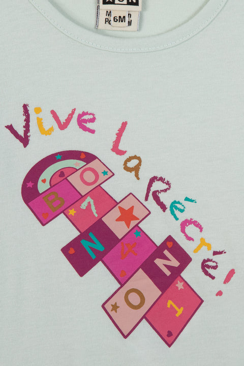 T-shirt - Taxi bleu clair illustration "Vive la recrée" - Image principale