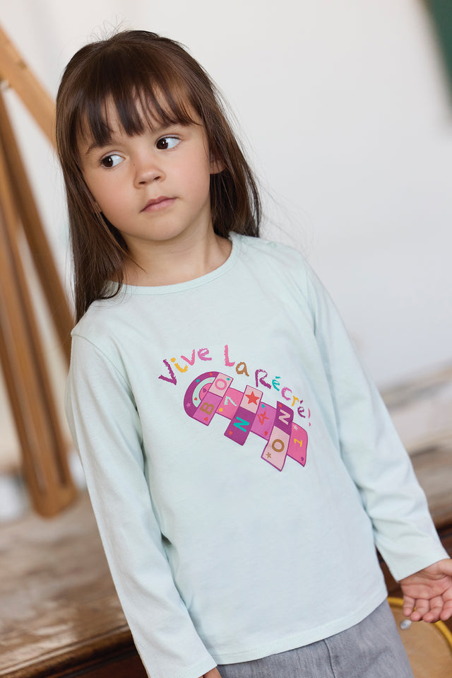 T-shirt - Taxi bleu clair illustration "Vive la recrée" - Image principale