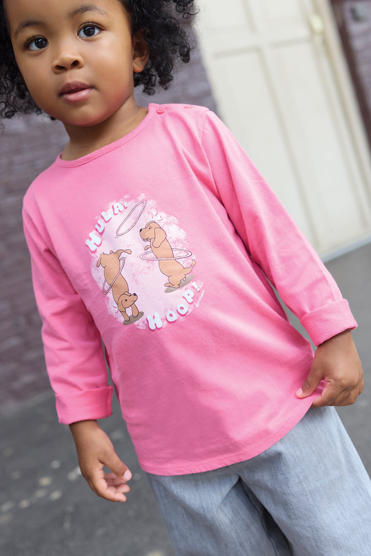T-shirt - Taxi rose illustration chiens