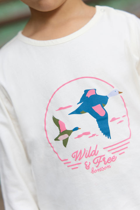 T-shirt - Taxi rose clair illustration "Wild and free" - Image principale