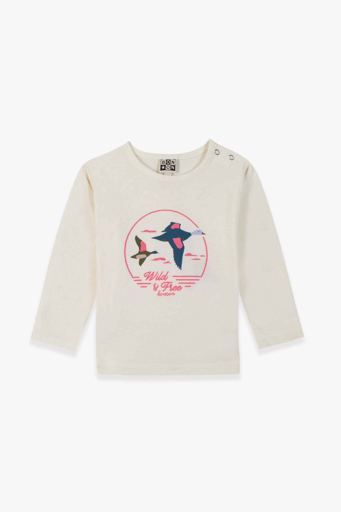 T-shirt - Taxi rose clair illustration "Wild and free"
