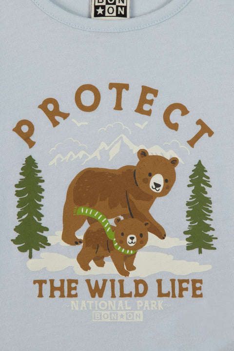 T-shirt - Taxi bleu clair illustration ours - Image principale