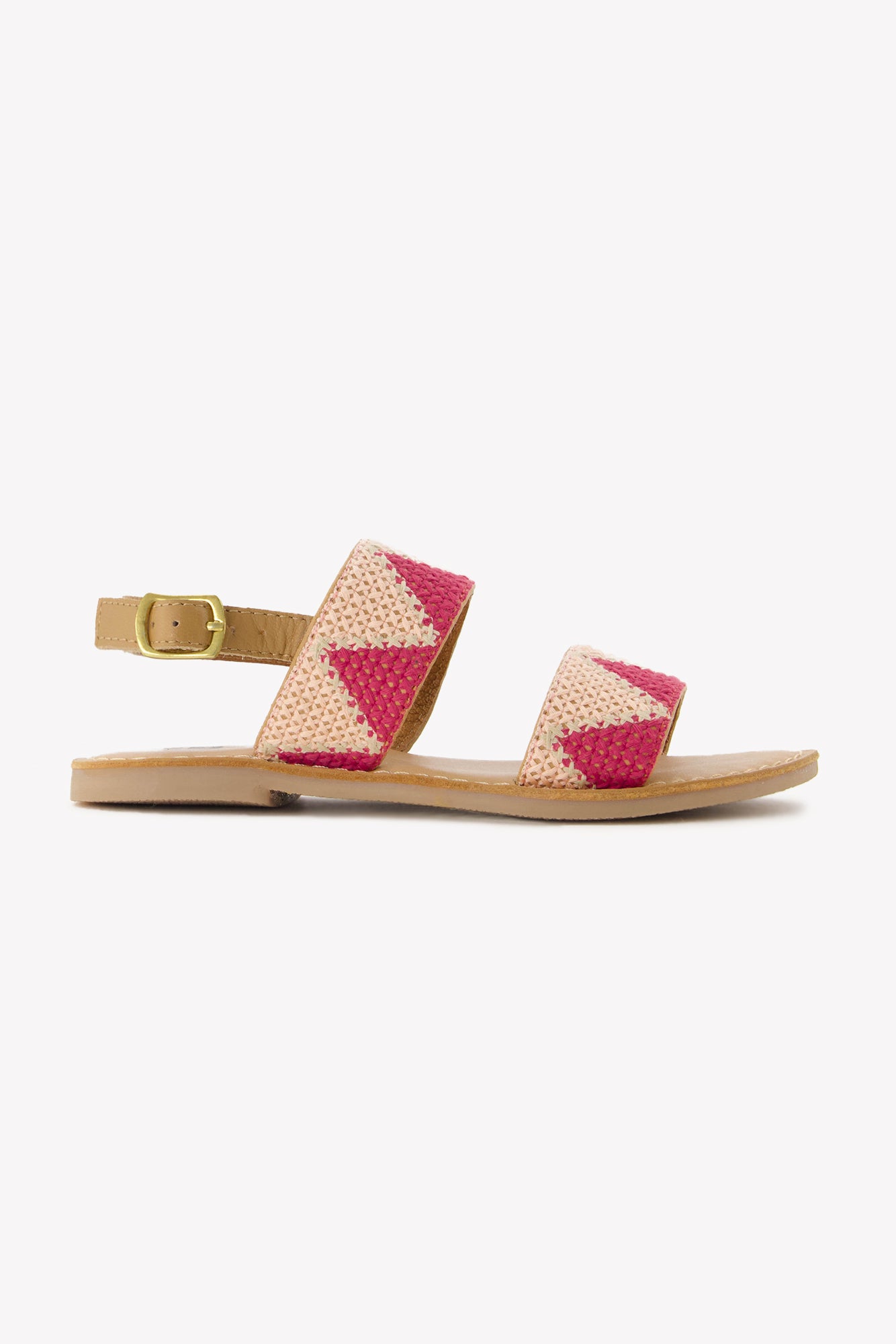 Sandals - Sandra Pink Cross dots leather