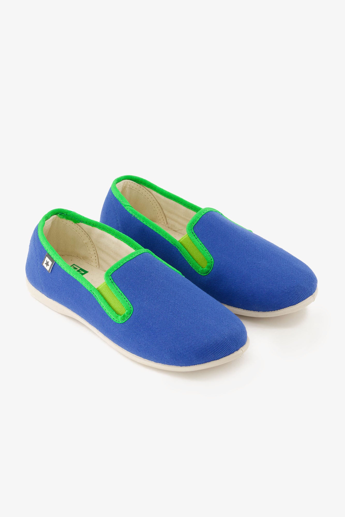 Chaussons - John bleus toile de coton