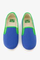 Chaussons - John bleus toile de coton