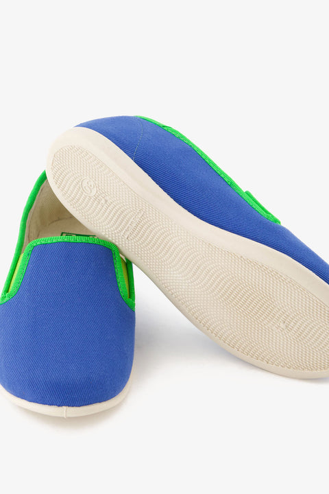 Slippers - John blue cotton canvas - Image principale