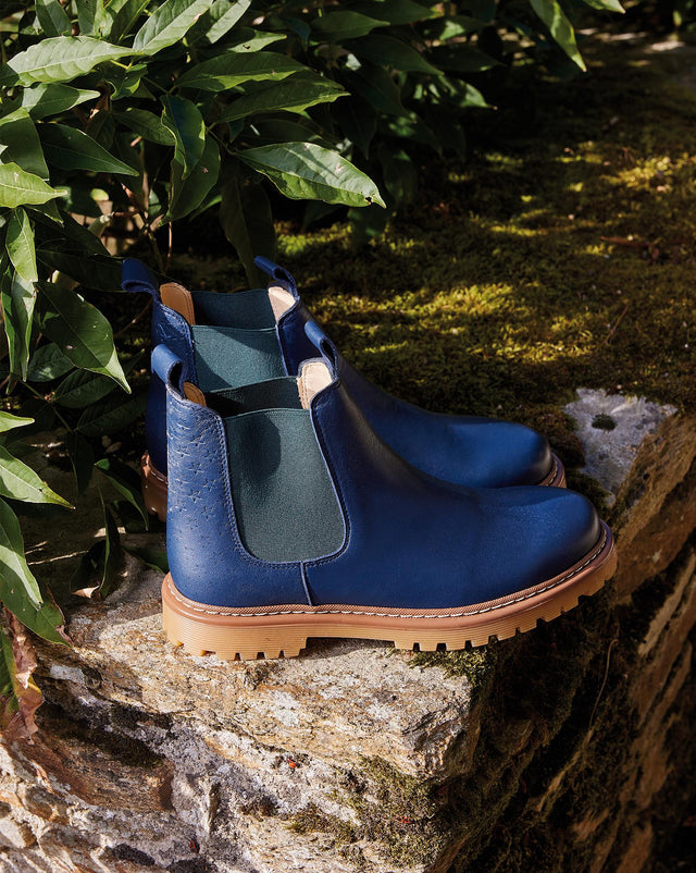 Ankle boots - BONTONxANGULUS blue leather Chelsea boots - Image principale
