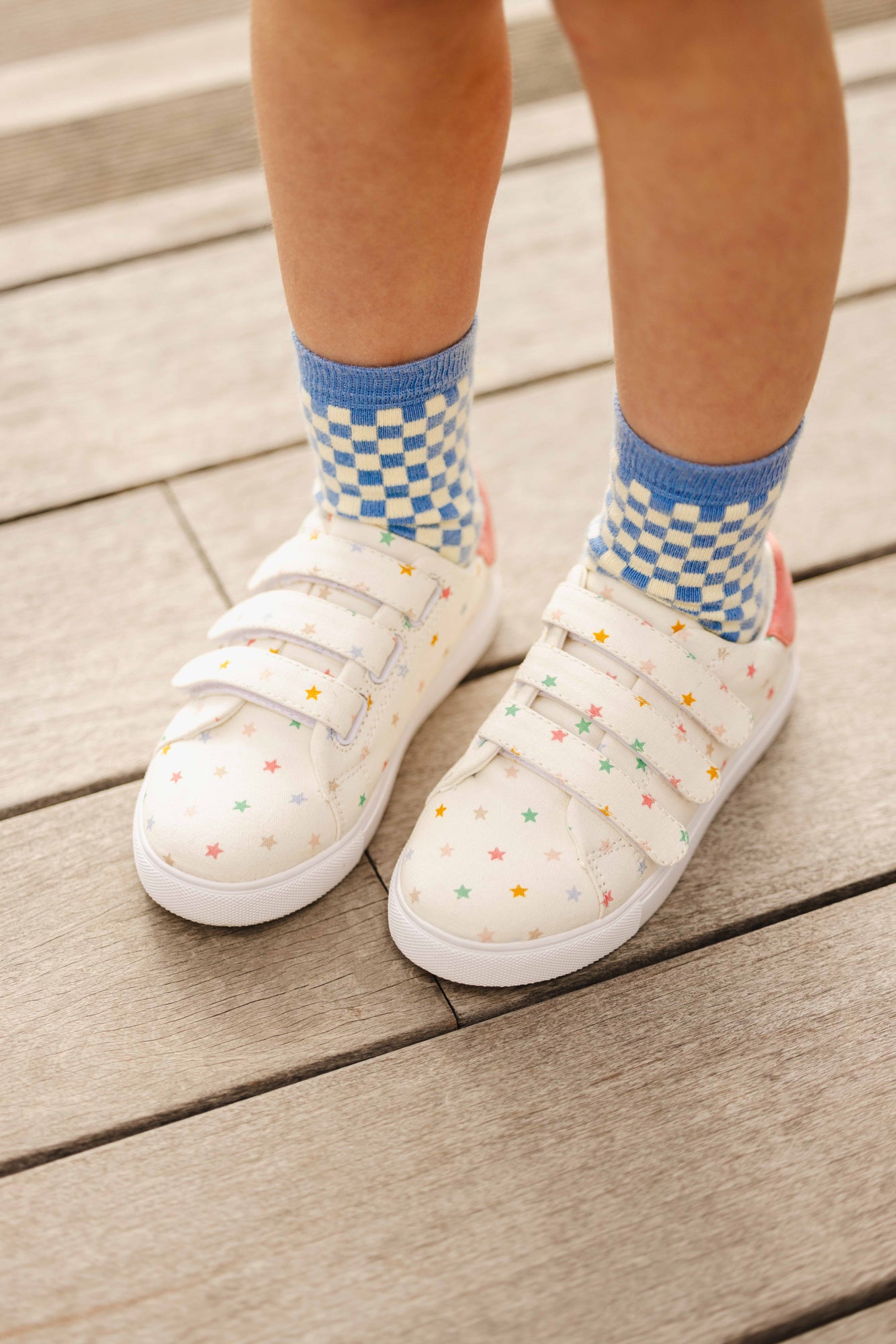 Lot 2 Socks - Blue/green checkerboard