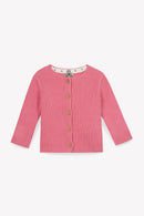 Cardigan - Sheep Pink Baby organic cotton