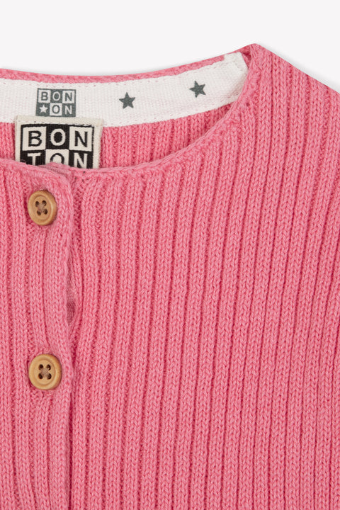 Cardigan - Sheep Pink Baby organic cotton - Image principale