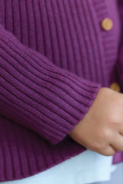 Cardigan - Violet coton - Image principale