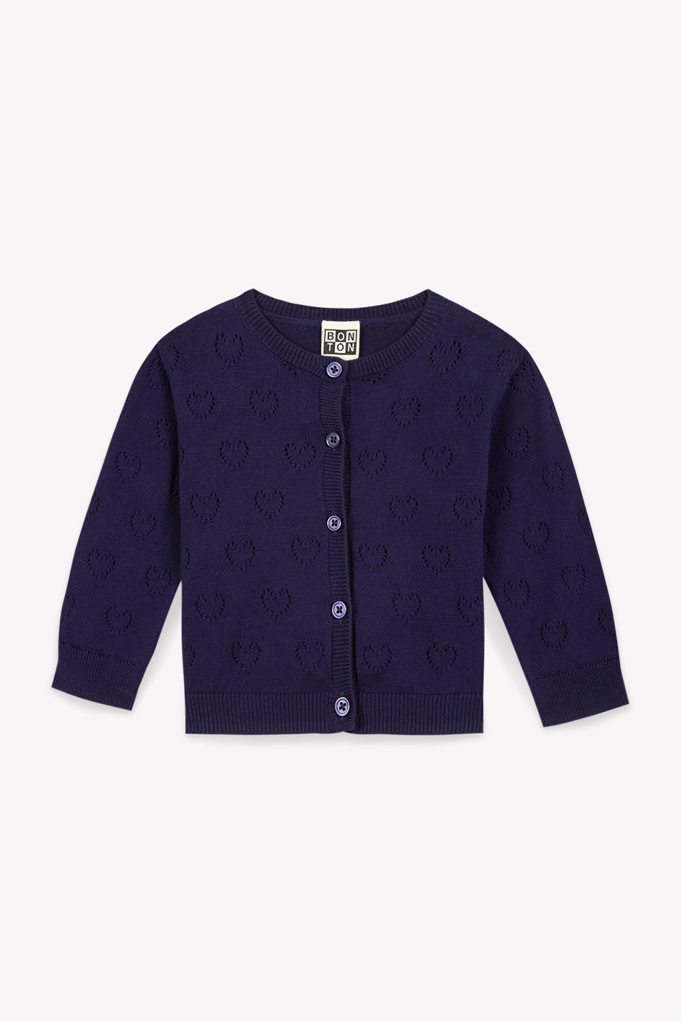 Cardigan - LILET Blue Baby cotton Knitwearopenwork