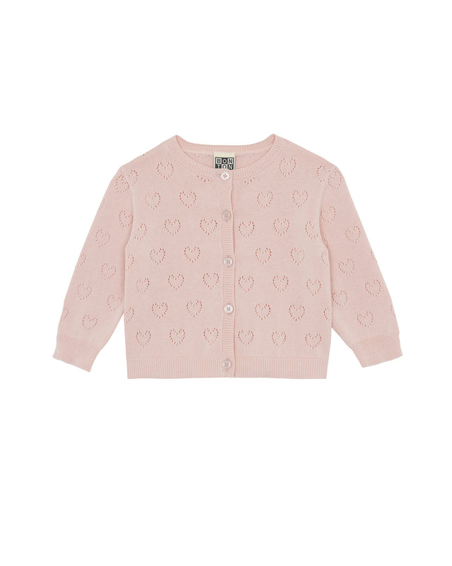 Cardigan - LILET Pink Baby cotton Knitwearopenwork - Image principale