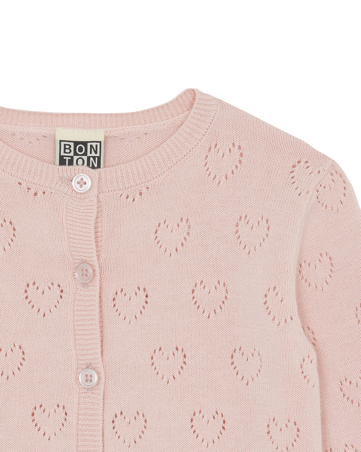 Cardigan - LILET Pink Baby cotton Knitwearopenwork