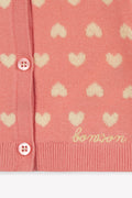 Cardigan - LILET Pink Baby cotton Knitwearjacquard
