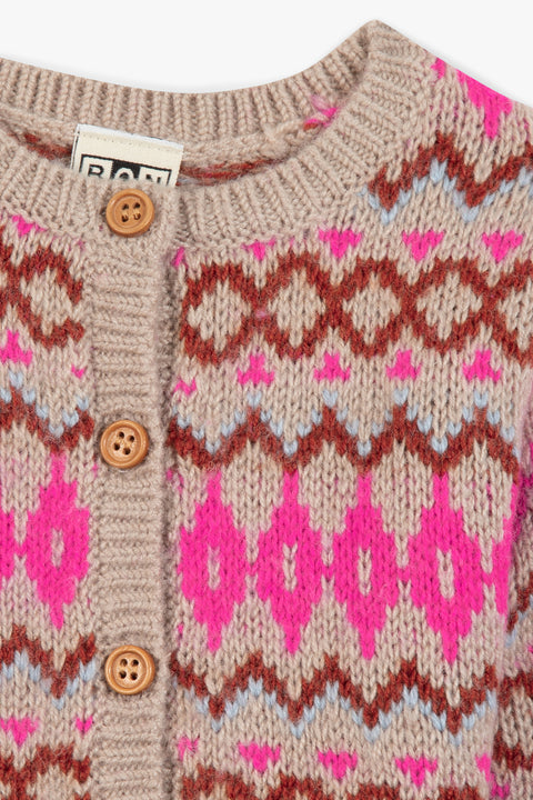 Cardigan - Lilet jacquard Feraille - Image principale