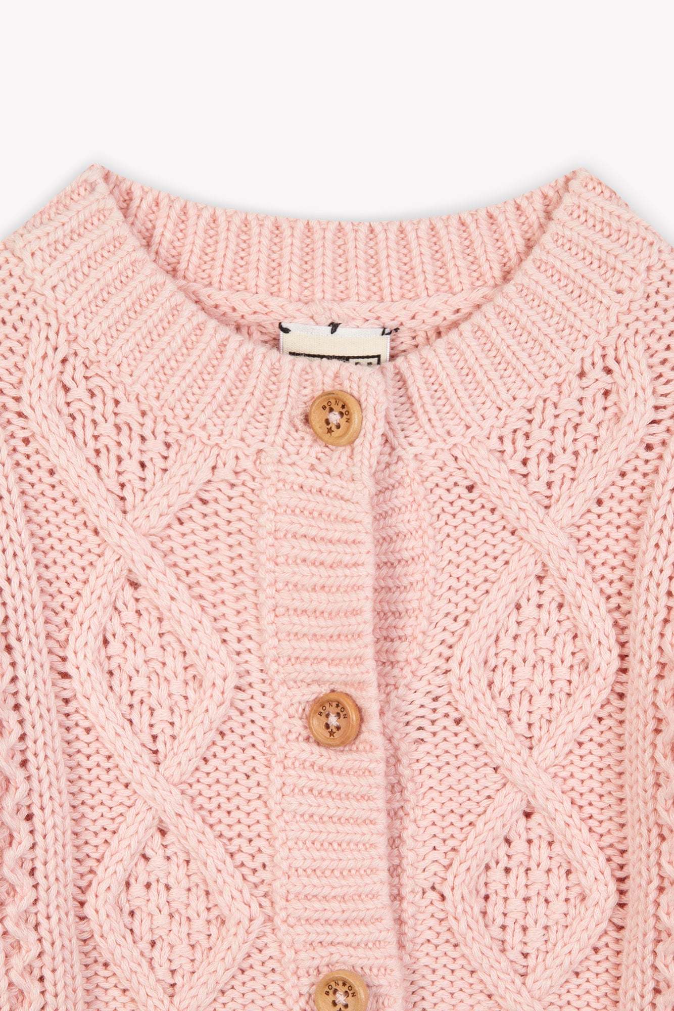 Cardigan - Tiffa Pink Baby cotton Knitwearopenwork