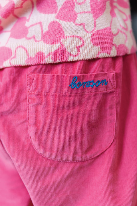 Pantalon - Biscotte en velours rose - Image principale