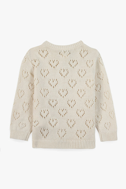 Cardigan - Cœur pointelle Crème - Image principale