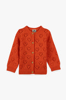 Cardigan - Cœur pointelle Rouge