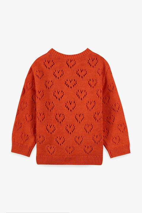 Cardigan - Cœur pointelle Rouge - Image principale