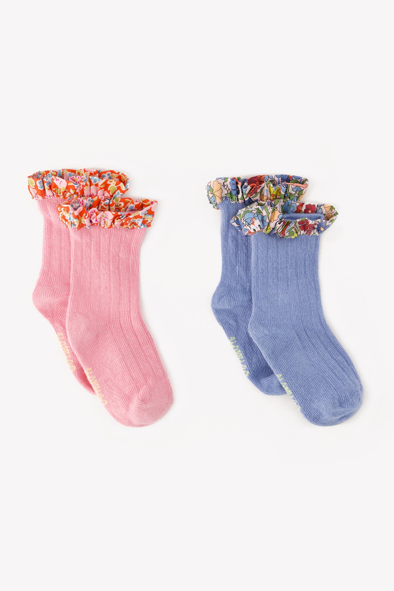 Lot 2 Chaussettes - Liberty roses/bleues Bébé court