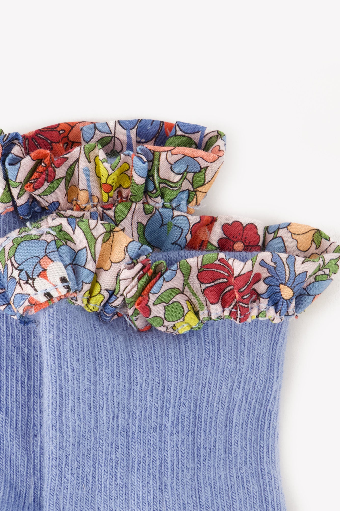 Lot 2 Chaussettes - Liberty roses/bleues Bébé court