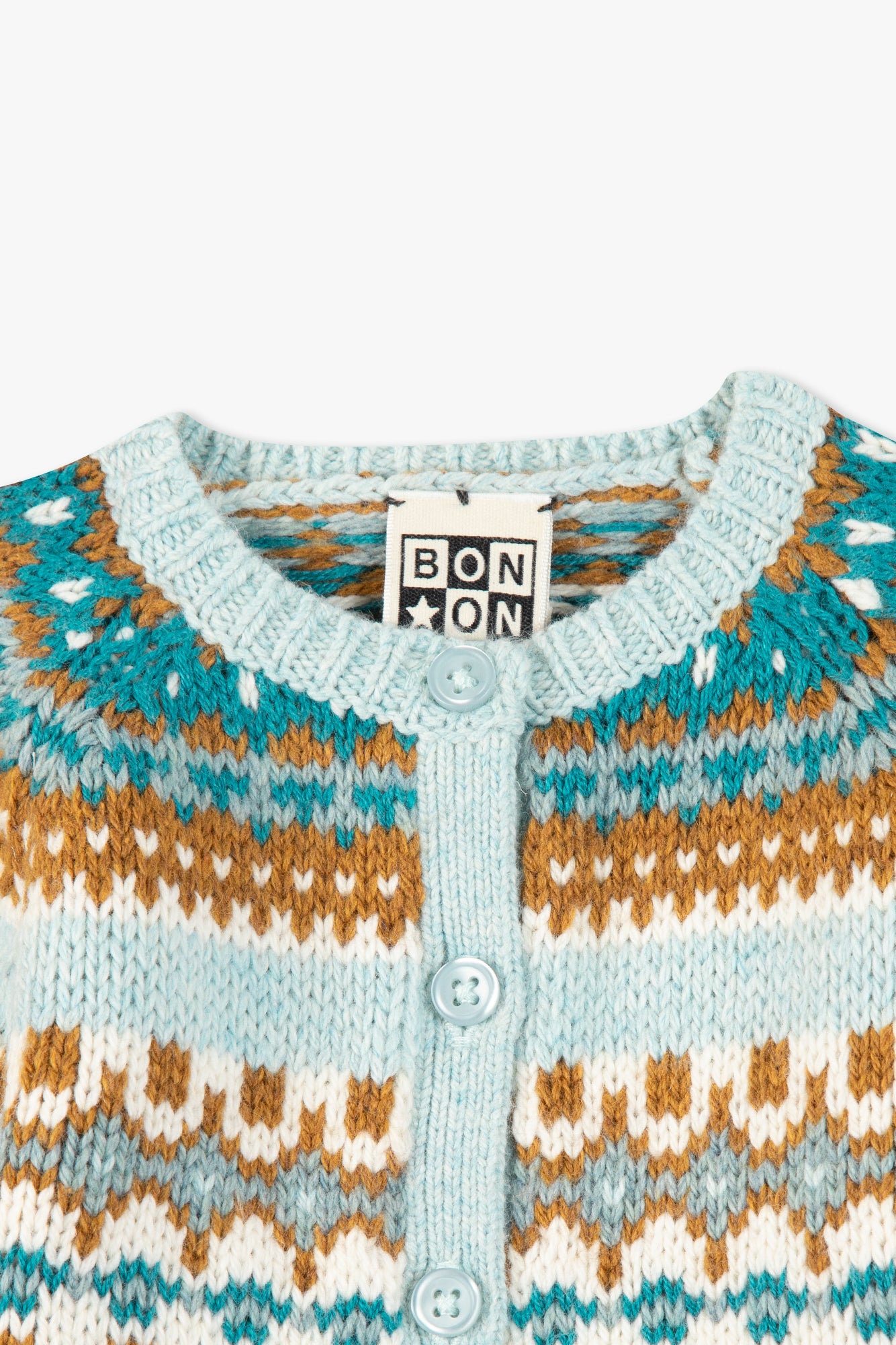 Ensemble - Toudou tricot jacquard aqua