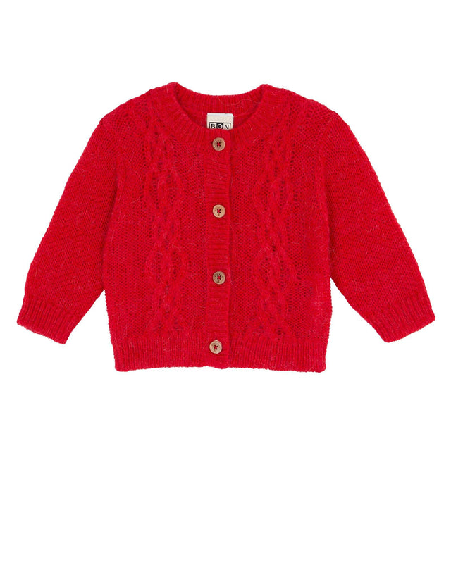 Cardigan - Mini Bernard Red Baby in Knitwearopenwork - Image principale